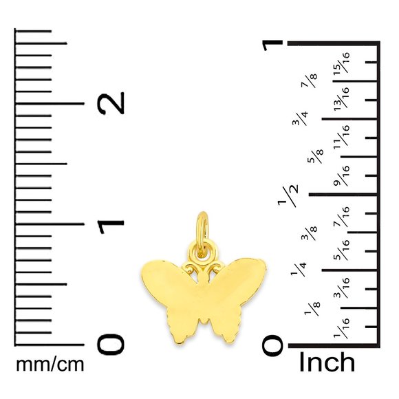 Solid 14k Gold Butterfly Charm - Tiny Cute Animal Charm - Picture 4 of 4